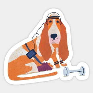 Bassett Dog WorkOut Sticker